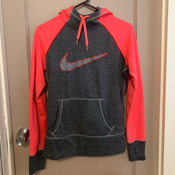 Nike Tops - Neon and Grey Women’s Nike Pull Over Hoodie
